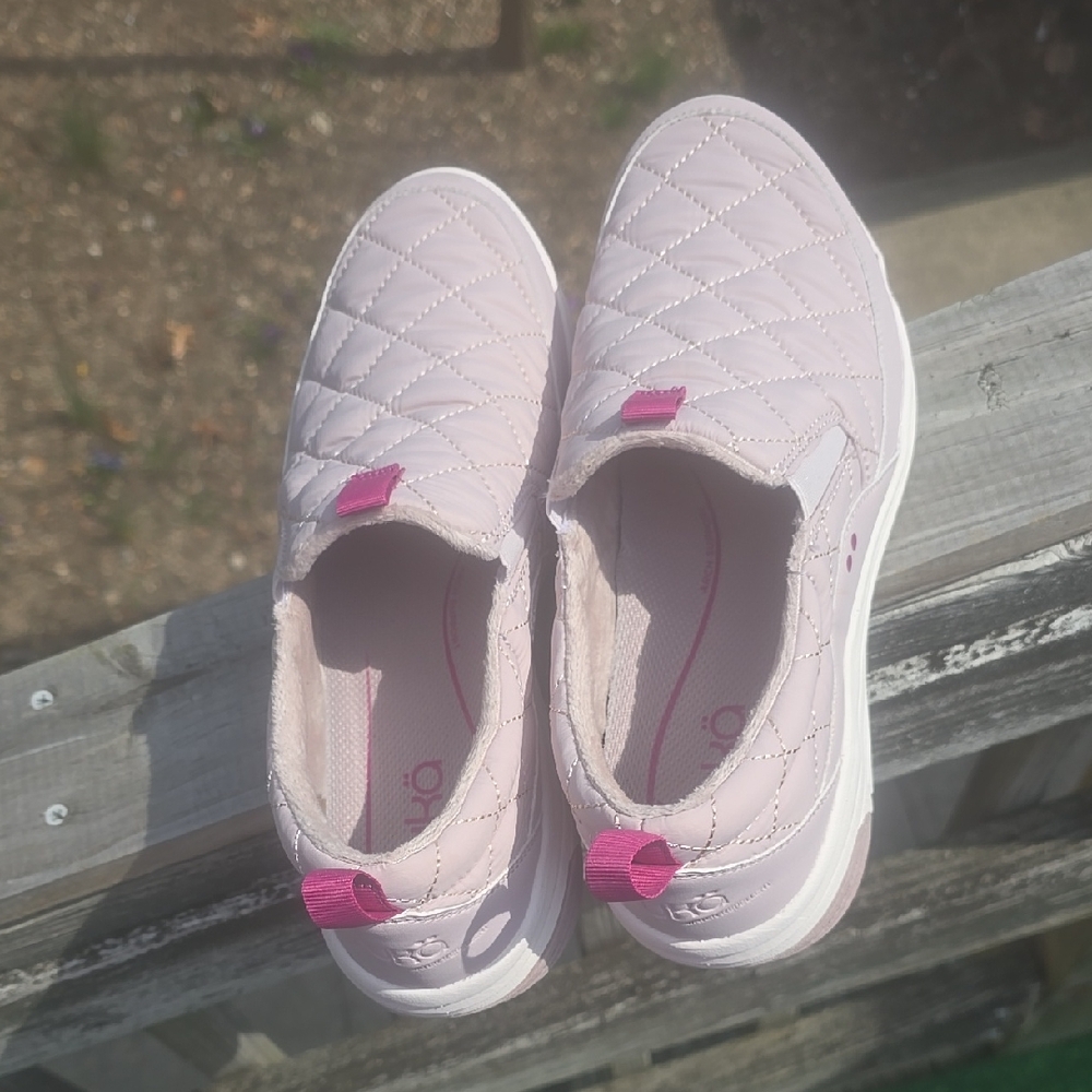 Ryka Quilted Slip-On Sneakers with Pink Accents